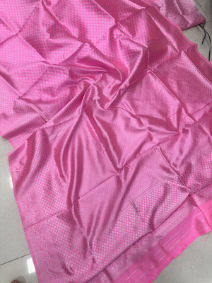 A To Z Cart Self Design Banarasi Pure Silk Saree(Pink)