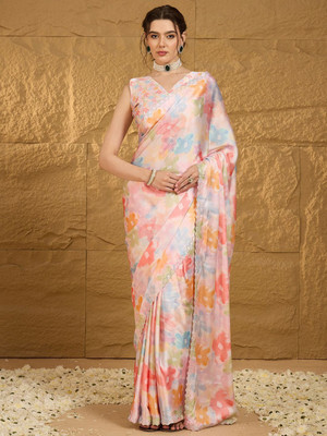 ANOUK Embellished Bollywood Satin Saree(Multicolor)