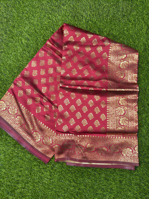 Sireen Creation Woven Banarasi Silk Blend Saree(Red)