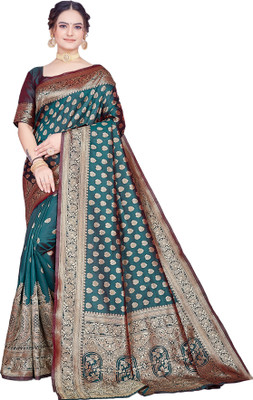 Gohilkuldipsinh Woven Kanjivaram Pure Silk Saree(Dark Green)