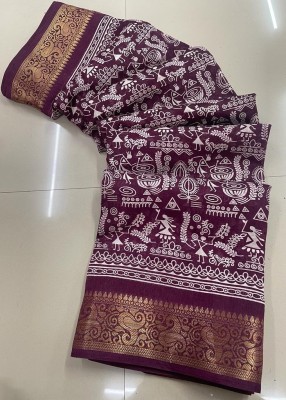 Ghan Sals Printed Bollywood Silk Blend, Art Silk Saree(Magenta)