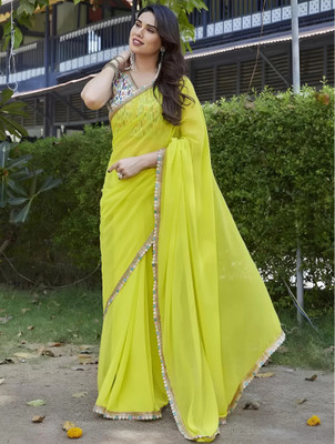 Labheshwari Embellished Daily Wear Georgette Saree(Multicolor)