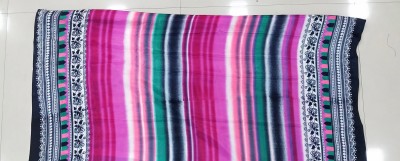 Ruhabs Striped Daily Wear Crepe Saree(Pink)