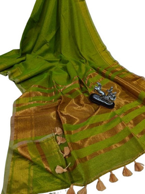 kalpana handloom Solid/Plain Tant Tissue Saree(Multicolor)