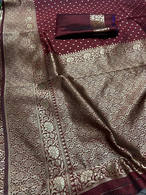 SWAMI STUDIO Woven Banarasi Art Silk Saree(Maroon)