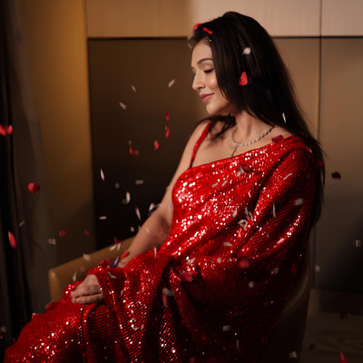 NewPoojaSaree Embellished Bollywood Georgette Saree(Red)
