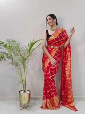 Muskan Collection Self Design Kanjivaram Georgette Saree(Red)