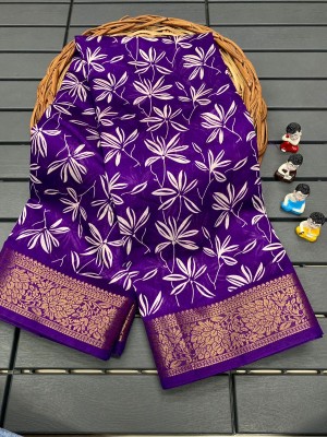 SARIMANIA Woven Banarasi Pure Silk, Art Silk Saree(Purple)