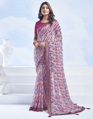 Panchvati NX Printed Bollywood Georgette Saree(Pink)