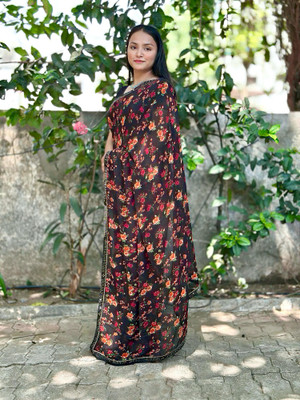 SIFAH FASHION Printed Daily Wear Georgette Saree(Multicolor)