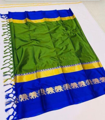 Mortal Textile Solid/Plain Handloom Cotton Silk Saree(Magenta)