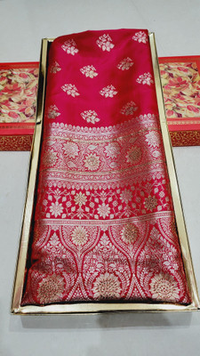 HouseOfCommon Woven Banarasi Handloom Satin Saree(Pink)