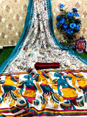 maayro Printed Mysore Art Silk Saree(Multicolor)