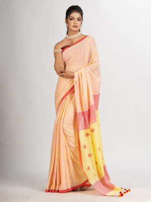 angoshobha Woven Handloom Cotton Silk Saree(Pink)