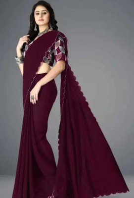 AAMONASTHA Embroidered Bollywood Georgette Saree(Maroon)