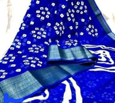 GHFASH Printed Daily Wear Pure Cotton Saree(Purple)