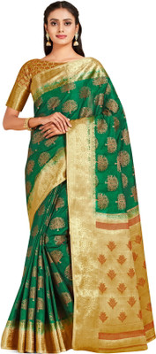 MIMOSA Printed Kanjivaram Art Silk Saree(Multicolor)
