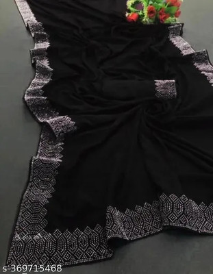 Break Creation Embellished Bollywood Silk Blend Saree(Black)