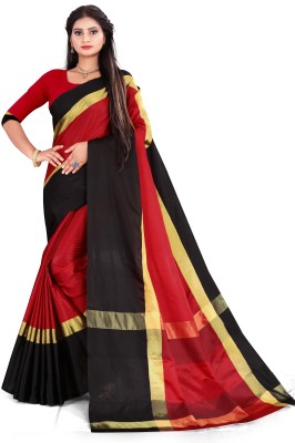 Suali Self Design Narayanpet Cotton Silk Saree(Red)