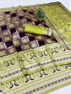 Ratnavali Woven Patola Pure Silk, Art Silk Saree(Purple)