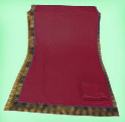 Anugrah Textile Solid/Plain Banarasi Lycra Blend, Chiffon Saree(Pink)