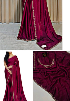 MAHADEV Self Design, Solid/Plain Handloom Art Silk Saree(Purple)
