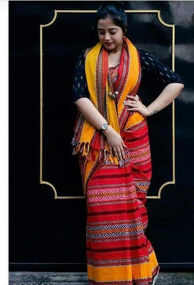 Bhadra Shopping Store Digital Print Banarasi Silk Blend Saree(Red)