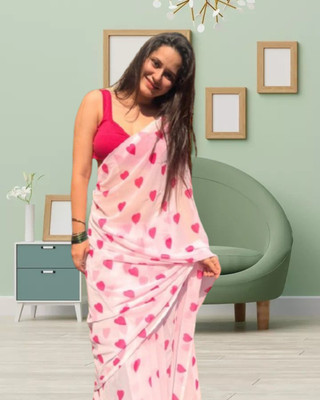 Jayu Digital Print Daily Wear Georgette Saree(White)