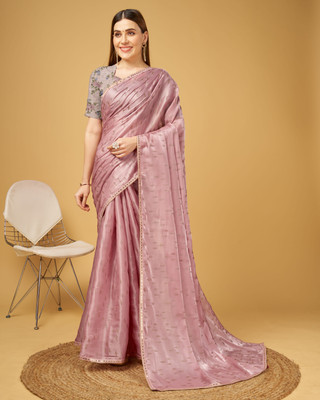 RekhaManiyar Digital Print Bollywood Crepe Saree(Purple)