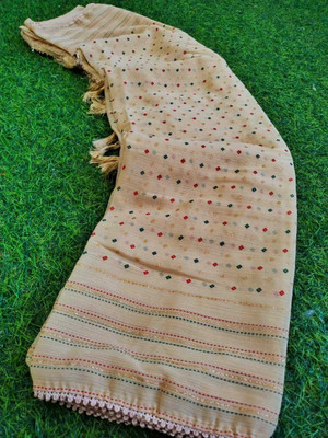A TRADER Printed Bollywood Chiffon Saree(Cream)