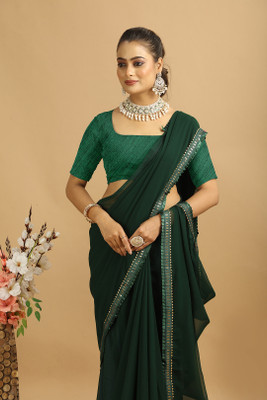 MAHARAJ SAREES Digital Print Bollywood Georgette Saree(Green)