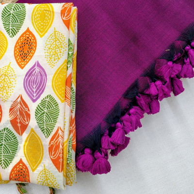 aangmi Self Design Handloom Khadi Saree(Magenta)
