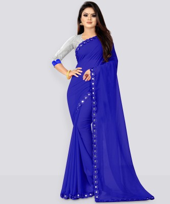 Radhika Creation Embellished Bollywood Georgette, Chiffon Saree(Blue)