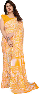 Moda Rapido Printed Daily Wear Georgette Saree(Pack of 2, Yellow)