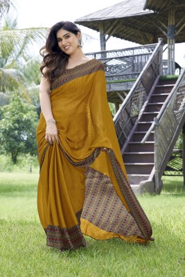 MIRCHI FASHION Printed, Polka Print Daily Wear Chiffon, Georgette Saree(Mustard, Multicolor)