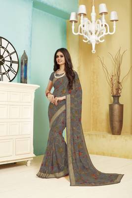 Subhash Sarees Digital Print Bollywood Brasso Saree