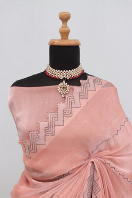 VarniRaaj Fashion Embellished Bollywood Jimmy choo Saree(Pink)