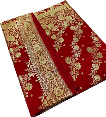 ARCTIC SAREES Woven Banarasi Handloom Silk Blend Saree(Maroon)