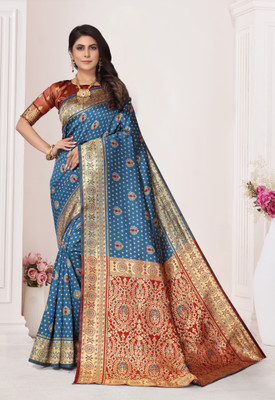 Shopwell Woven Patola Cotton Silk, Jacquard Saree(Multicolor)