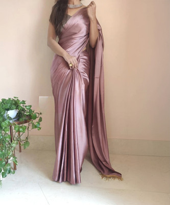 QUEDDY'S Embroidered Bollywood Lace Saree(Pink)