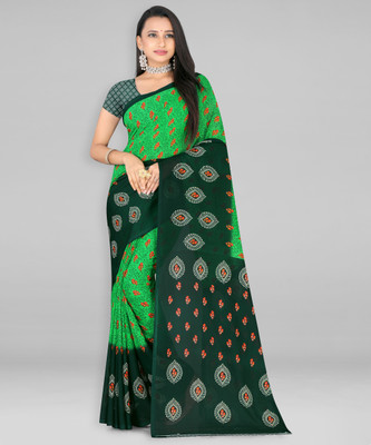 Leelavati Printed Daily Wear Georgette Saree(Light Green)
