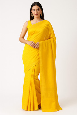 Rajeswari Boutiques Woven Kanjivaram Dupion Silk Saree(Yellow)