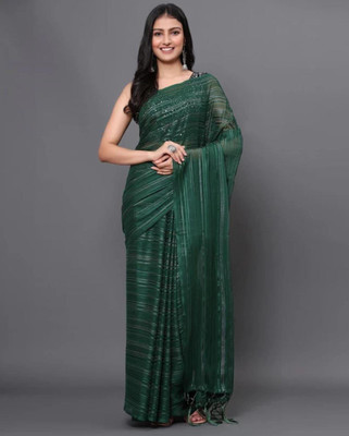 KALPNA CREATION Solid/Plain Bollywood Georgette Saree(Multicolor)