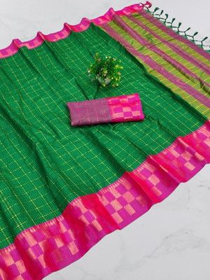 VRINDITA FASHION Printed Daily Wear Chiffon Saree(Green)