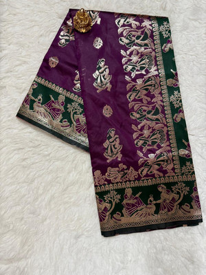 KALIPATRA Applique Banarasi Art Silk Saree(Multicolor)