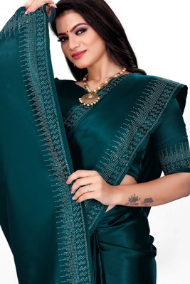 sarang fab Embellished Bollywood Georgette Saree(Light Blue)