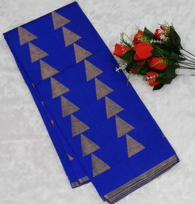 gadwal Digital Print Banarasi Cotton Blend Saree(Blue)