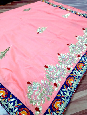 Bhojal Creation Embroidered Bollywood Chiffon Saree(Red)