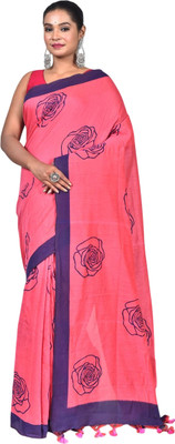 kalpana handloom Printed Handloom Pure Cotton Saree(Multicolor)