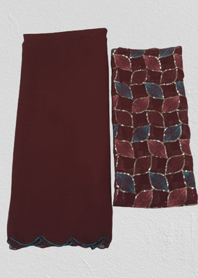 supalee tex Solid/Plain Bollywood Georgette Saree(Maroon)